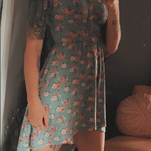 Floral print high low sun dress